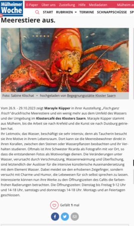 2023.26.9-.10. 29.Ausstellung „Frisch Fisch“ 	Marayle Küpper Kloster Saarn