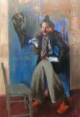 100x70, Acryl auf Leinwand, der Clown.